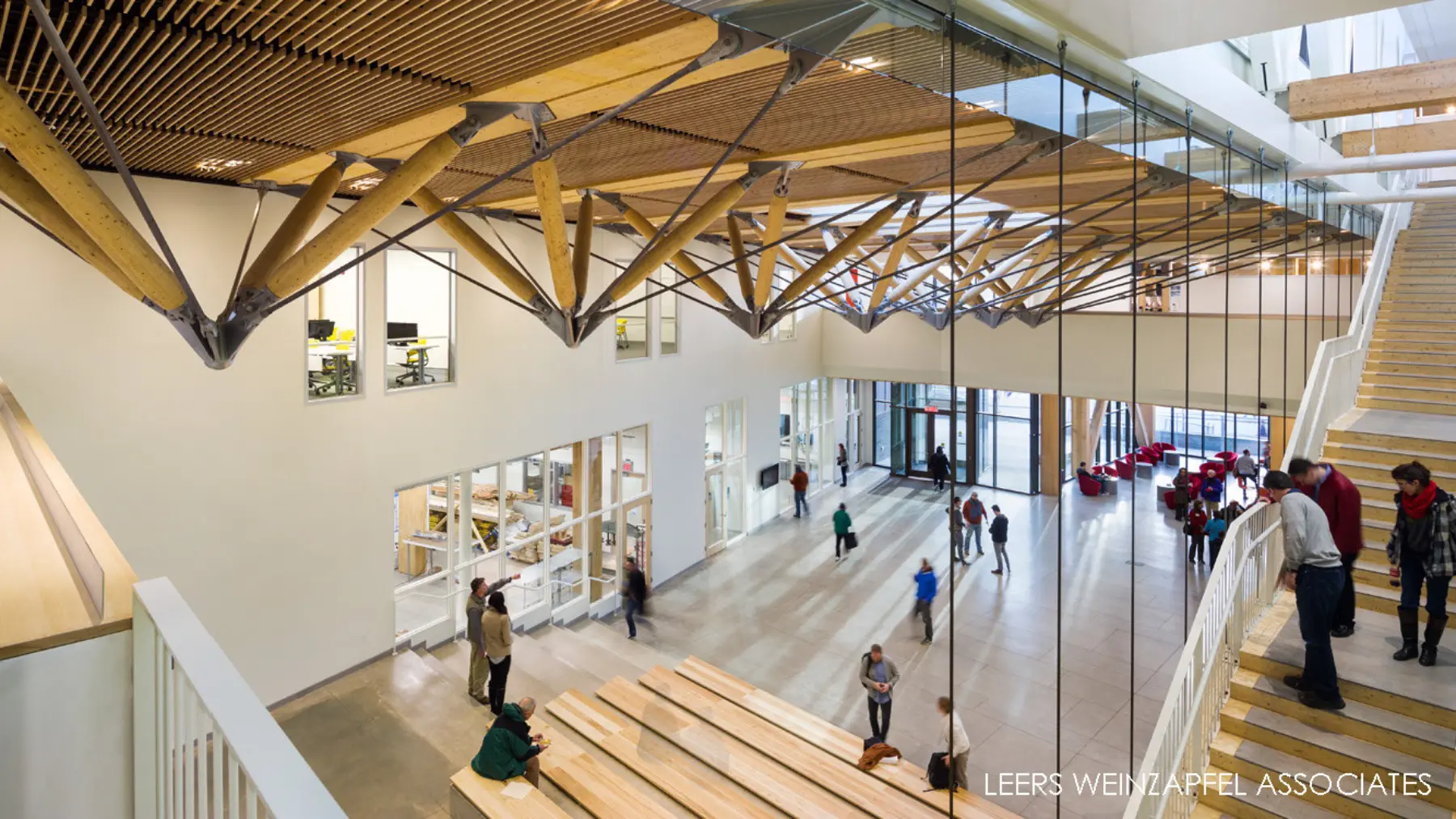 U Mass Amherst Design Building central commons photo by Albert Vecerka Esto