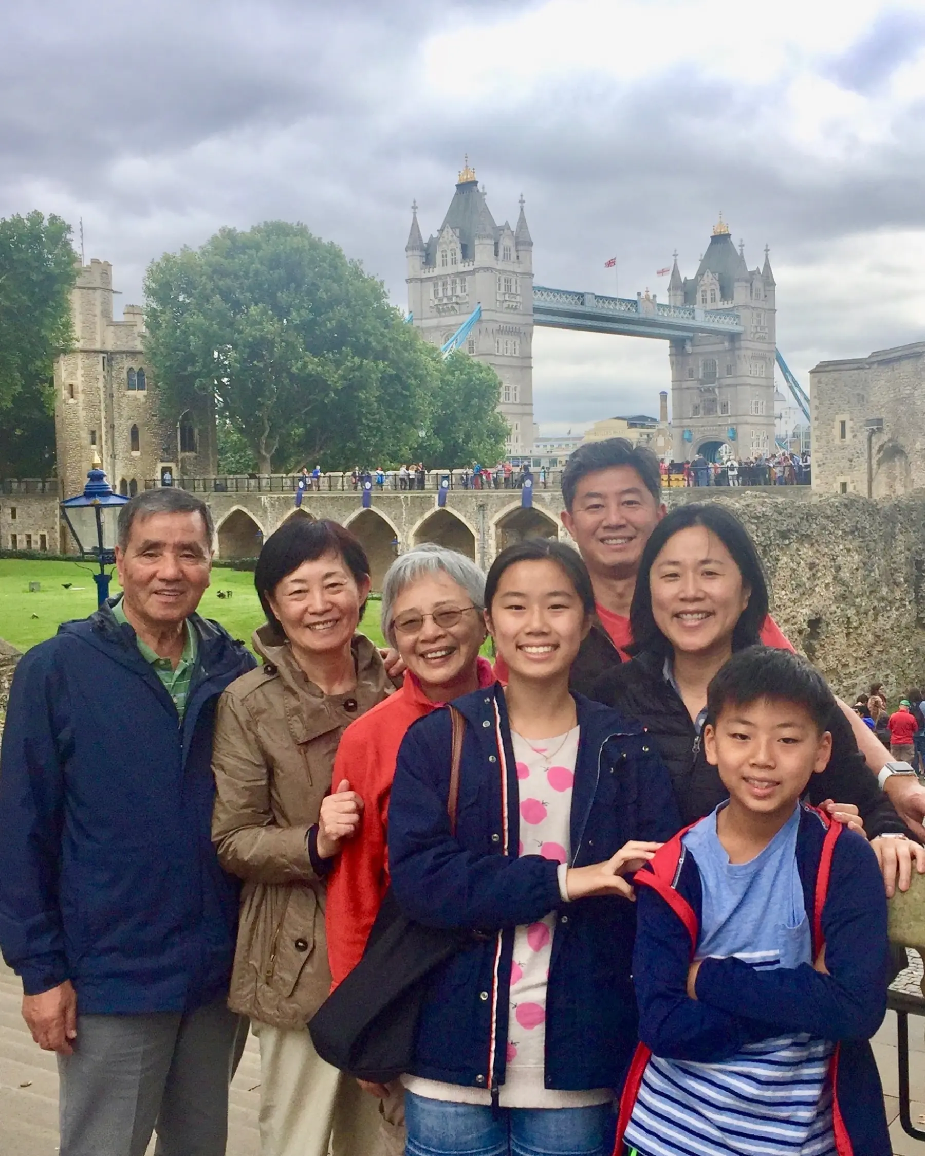 Tom and his family on vacation in London