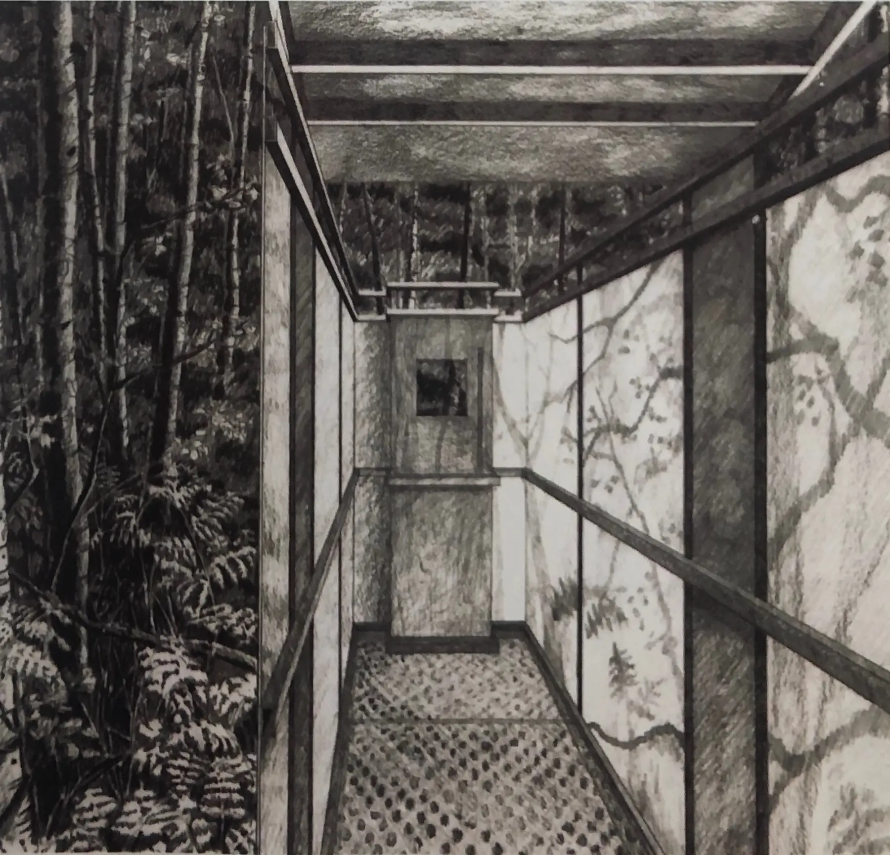 Toms pencil drawing studying architecture and art at UVA