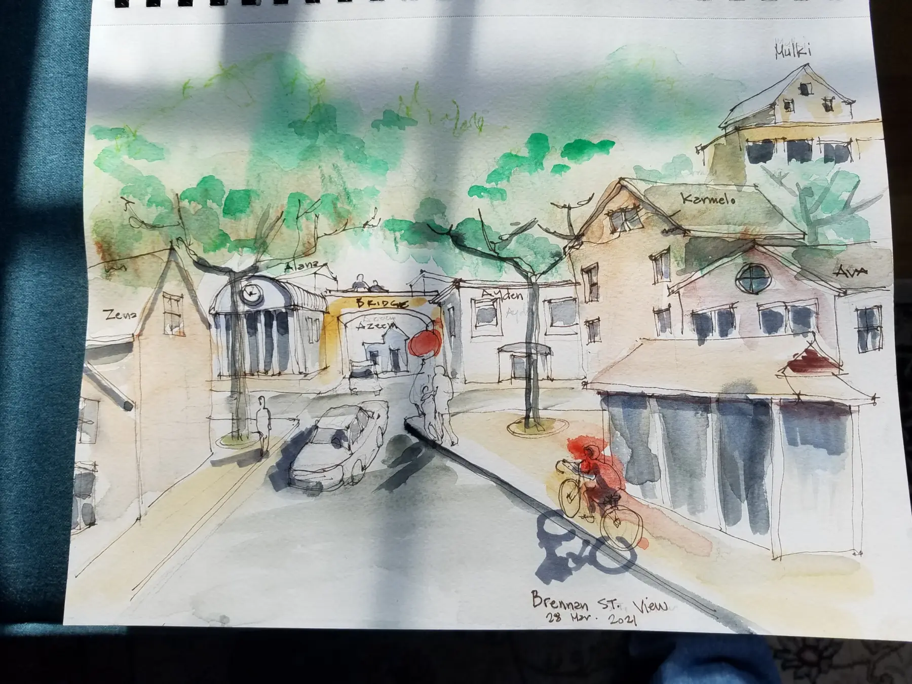 Brennan Street view with childrens building designs March 2021