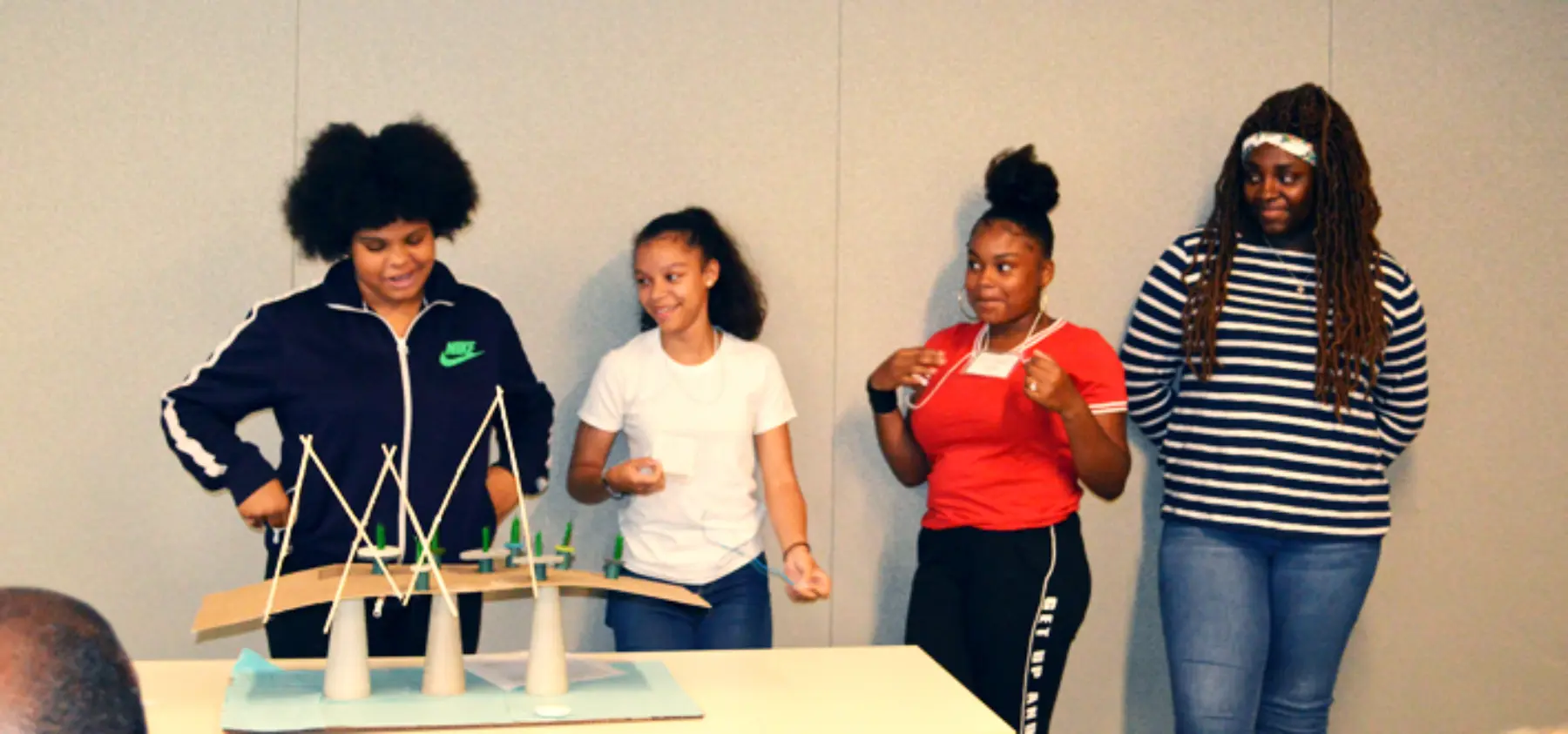 Young women learn design Summer STEAM