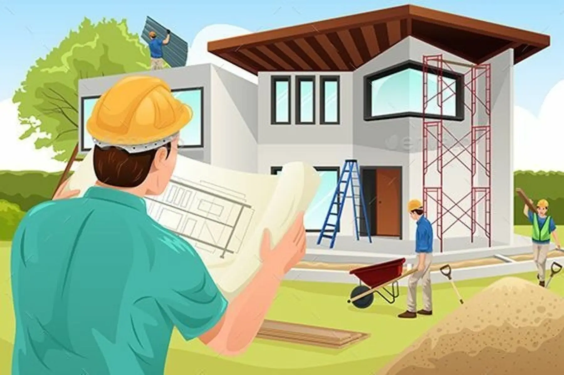 Architect on job site