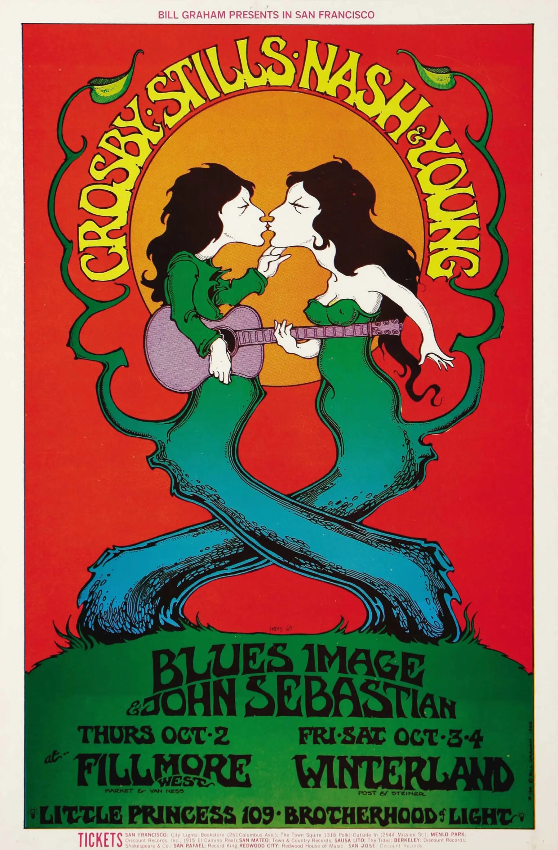 Crosby Stills Nash Young concert poster